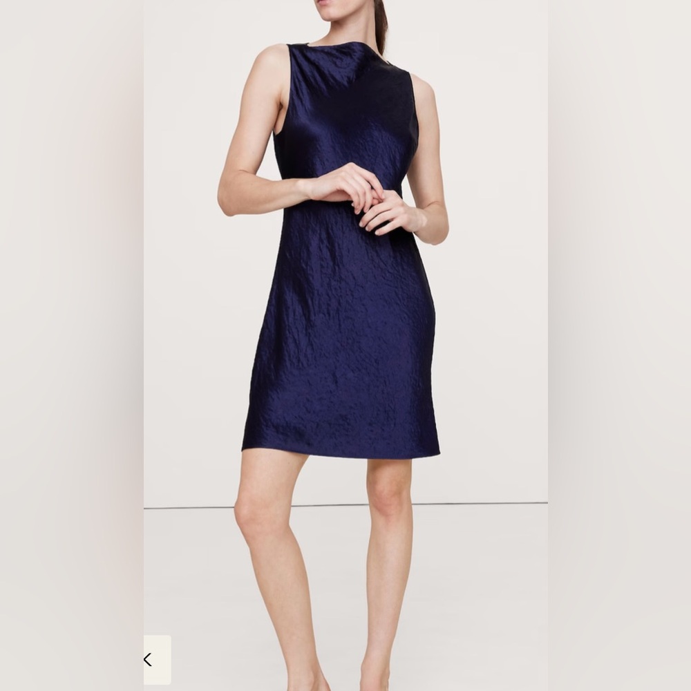 Banana Republic Tall Crinkle-Satin Shift Dress